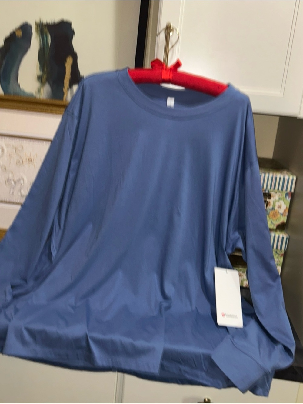 NEW Women's Lululemon All Yours Cotton L/Sleeve Shirt Water Drop (Blue) Size 20